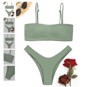 High Cut Square Neck Bikini Set